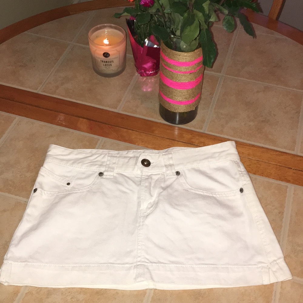 Express x 2 white denim skirt